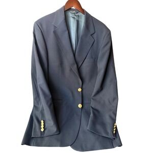 Vintage POLO University Club Gold Button Blazer Mens 44 Navy RALPH LAUREN USA